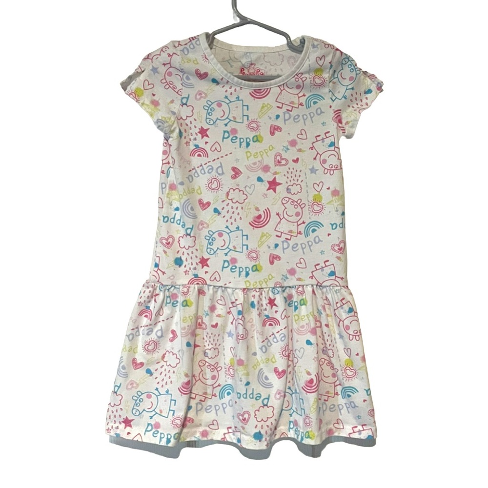 Colorful Peppa Pig 5T Back to School Dress